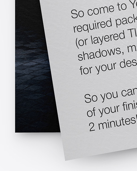 Two Textured A4 Papers Mockup PSD #5