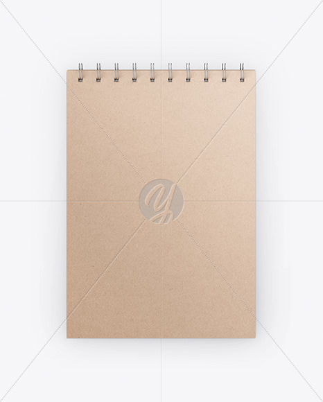 Download Kraft Notebook Mockup In Stationery Mockups On Yellow Images Object Mockups PSD Mockup Templates