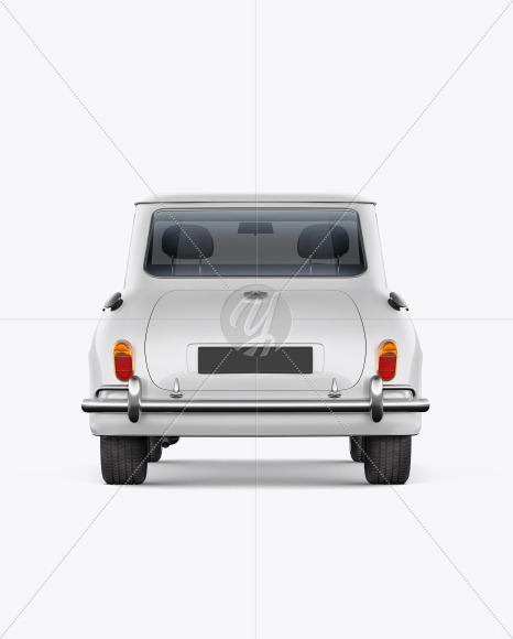 Download Retro Soupe Car Back View In Vehicle Mockups On Yellow Images Object Mockups Yellowimages Mockups