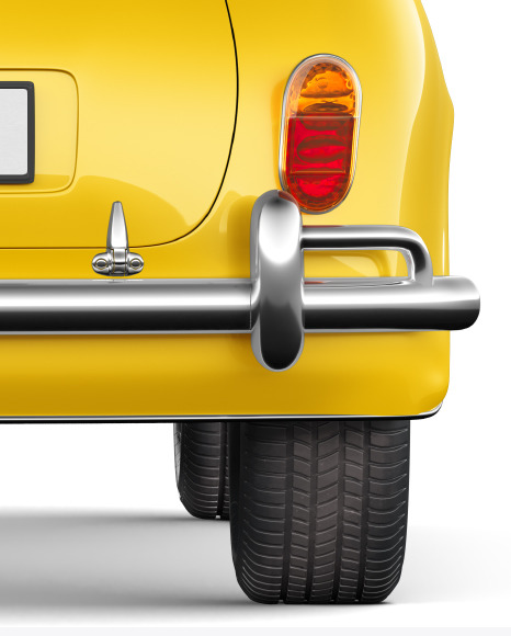 Download Retro Soupe Car Back View In Vehicle Mockups On Yellow Images Object Mockups Yellowimages Mockups