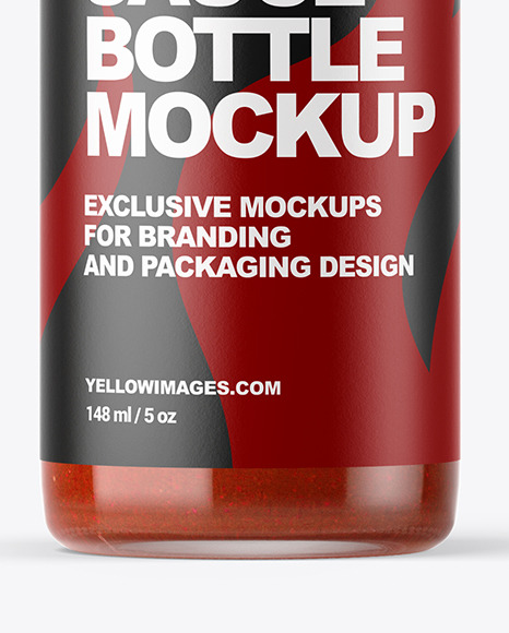 Download Red Hot Sauce Bottle Mockup In Bottle Mockups On Yellow Images Object Mockups PSD Mockup Templates