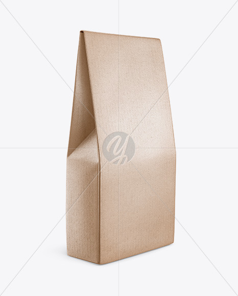 Kraft Glossy Bag Mockup - Half Side View