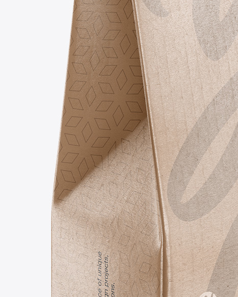 Kraft Glossy Bag Mockup   Half Side View (High Angle Shot) PSD #1