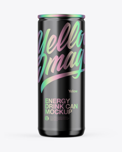 Glossy Metallic Can Mockup PSD #2