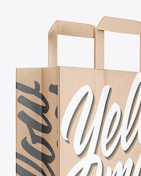 Download Paper Bag Mockup In Bag Sack Mockups On Yellow Images Object Mockups PSD Mockup Templates