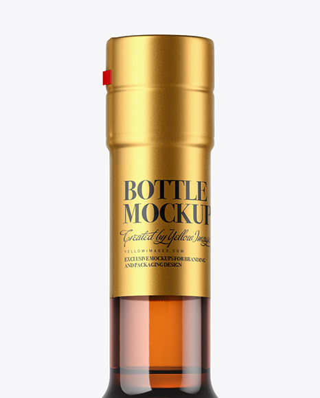 Download Amber Glass Bottle With Cork Psd Mockup Yellowimages