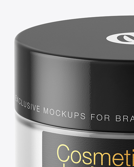 Clear Glass Cosmetic Jar Mockup PSD #5