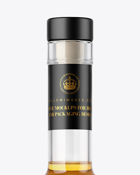 Clear Glass Whisky Bottle Mockup PSD #6