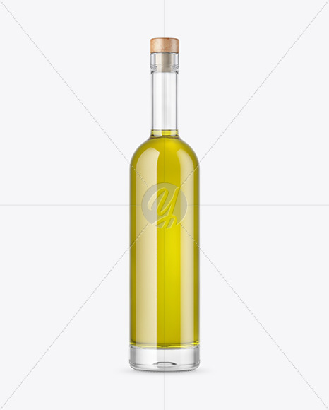 Clear Glass Olive Oil Bottle Mockup