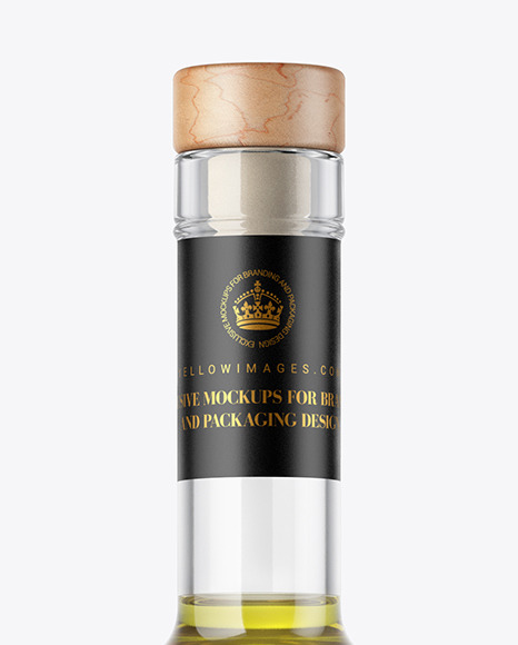 Clear Glass Olive Oil Bottle Mockup