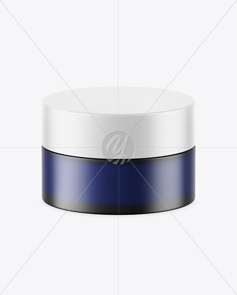Download Dark Frosted Blue Glass Cosmetic Jar Mockup In Jar Mockups On Yellow Images Object Mockups