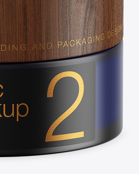 Download Dark Frosted Blue Glass Cosmetic Jar Mockup In Jar Mockups On Yellow Images Object Mockups