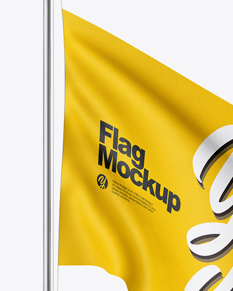 Flag Mockup In Outdoor Advertising Mockups On Yellow Images Object Mockups