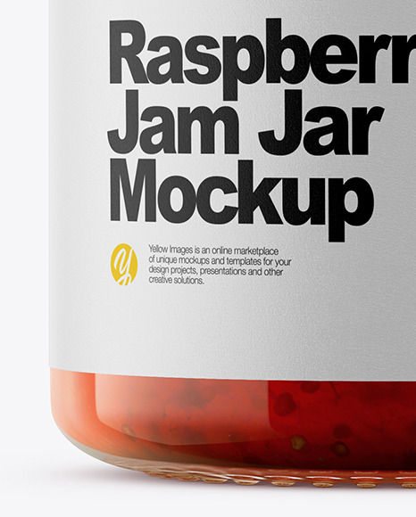 Raspberry Jam Jar Mockup In Jar Mockups On Yellow Images Object Mockups