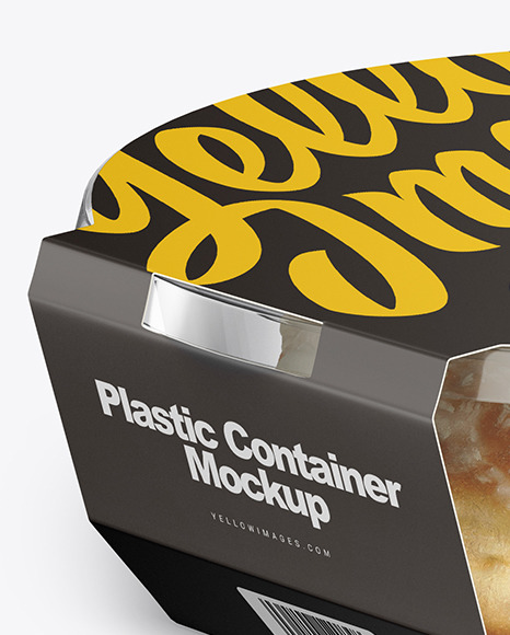 Download Food Container W/ Donut Mockup in Pot & Tub Mockups on Yellow Images Object Mockups