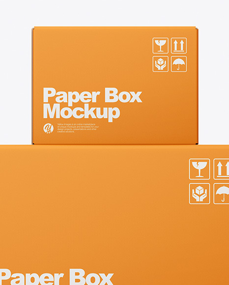 Download Four Paper Boxes Mockup In Box Mockups On Yellow Images Object Mockups PSD Mockup Templates