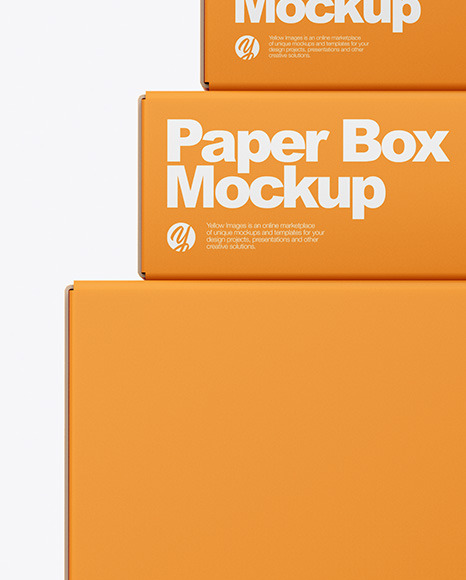 Four Paper Boxes Mockup