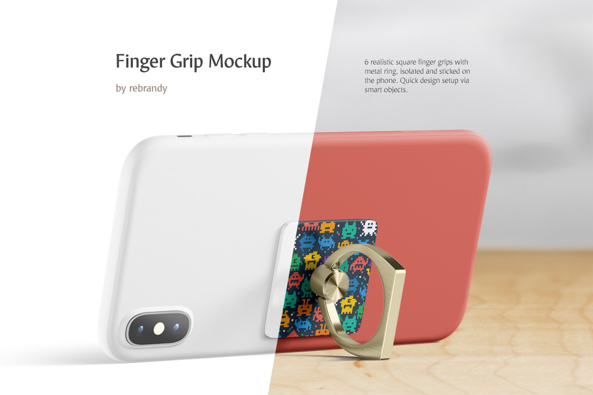 Finger Grip Mockup In Device Mockups On Yellow Images Creative Store