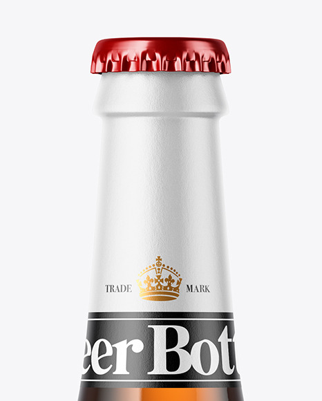Amber Glass Beer Bottle Mockup PSD #2