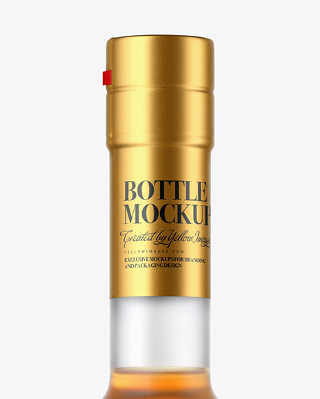 Frosted Glass Cognac Bottle Mockup