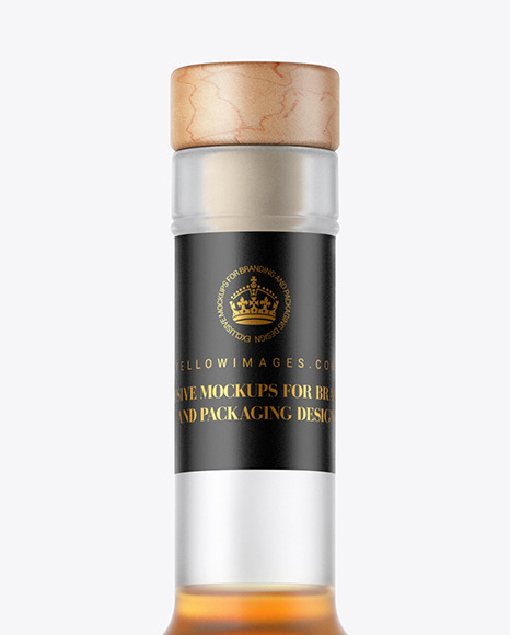 Frosted Glass Cognac Bottle Mockup