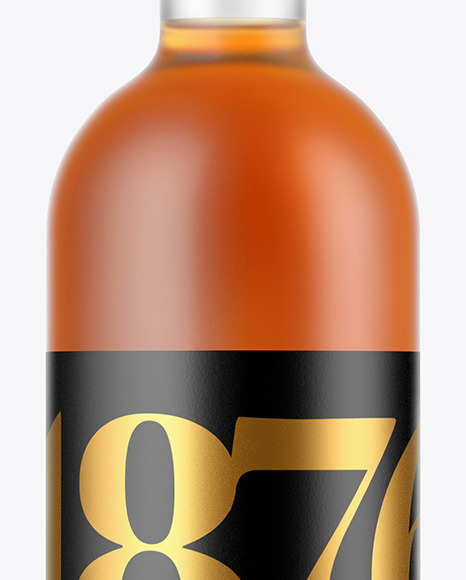 Frosted Glass Cognac Bottle Mockup