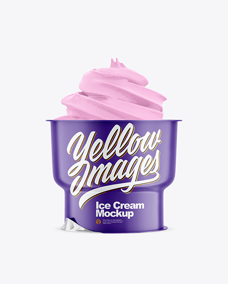 Download Matte Ice Cream Cup Mockup In Cup Bowl Mockups On Yellow Images Object Mockups PSD Mockup Templates