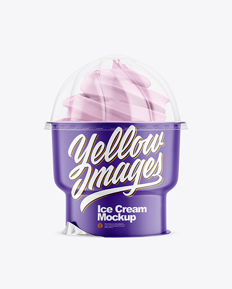 Download Matte Ice Cream Cup Mockup In Cup Bowl Mockups On Yellow Images Object Mockups PSD Mockup Templates