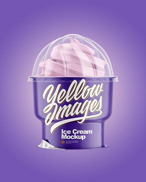 Download Matte Ice Cream Cup Mockup In Cup Bowl Mockups On Yellow Images Object Mockups PSD Mockup Templates