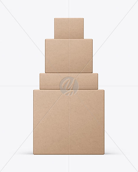 Download Four Kraft Boxes Mockup In Box Mockups On Yellow Images Object Mockups Yellowimages Mockups