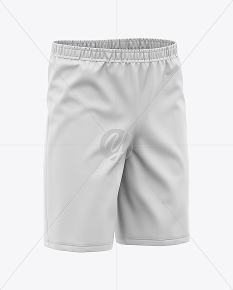 Download Men S Woven Shorts Front Half Side View In Apparel Mockups On Yellow Images Object Mockups PSD Mockup Templates