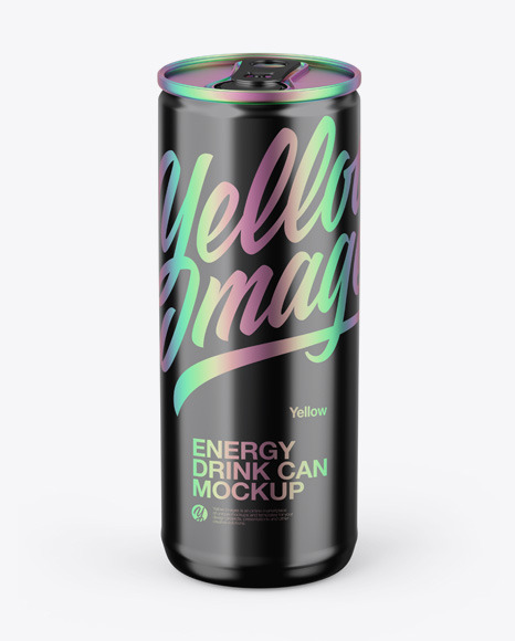 Glossy Metallic Can Mockup PSD #3