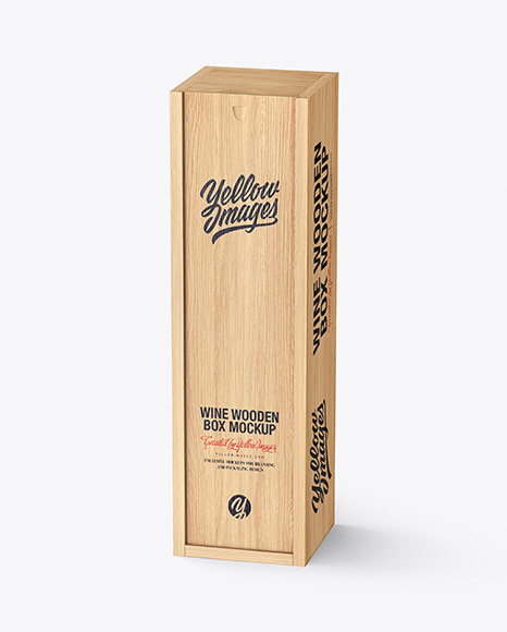 Wooden Wine Box Mockup in Box Mockups on Yellow Images ...