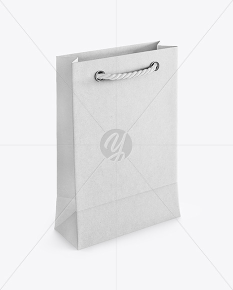 Metallized Paper Bag Mockup In Bag Sack Mockups On Yellow Images Object Mockups