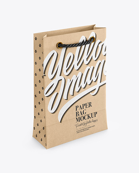 Download Kraft Paper Bag Mockup In Bag Sack Mockups On Yellow Images Object Mockups