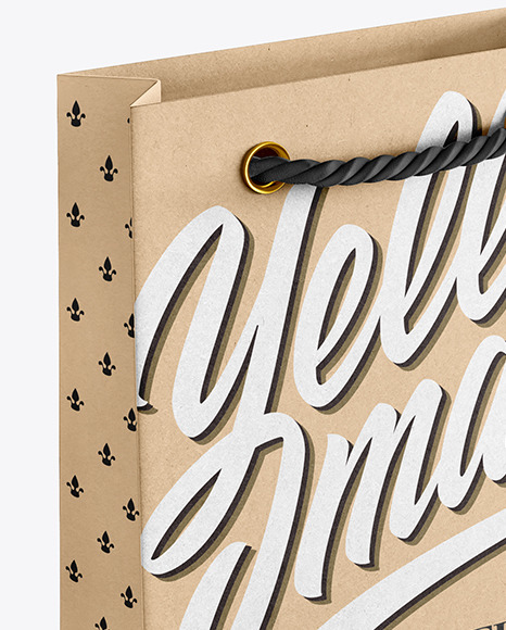 Kraft Paper Bag Mockup In Bag Sack Mockups On Yellow Images Object Mockups