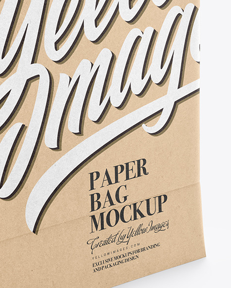 Kraft Paper Bag Mockup In Bag Sack Mockups On Yellow Images Object Mockups