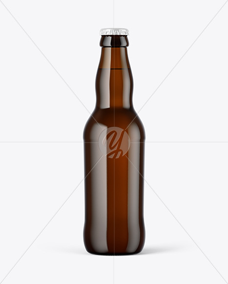 Amber Glass Beer Bottle Mockup PSD #3