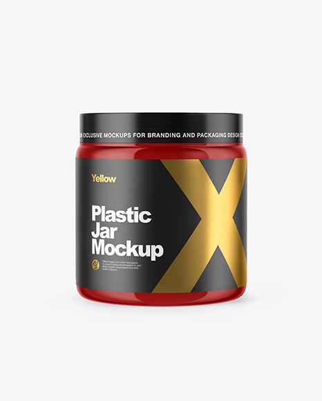 Glossy Plastic Jar Mockup PSD #2