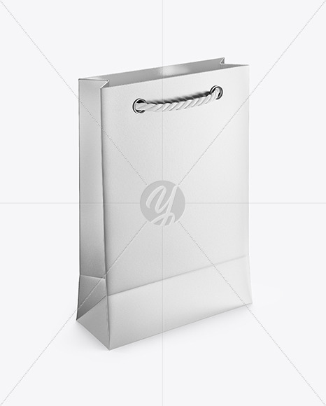 Metallized Paper Bag Mockup In Bag Sack Mockups On Yellow Images Object Mockups