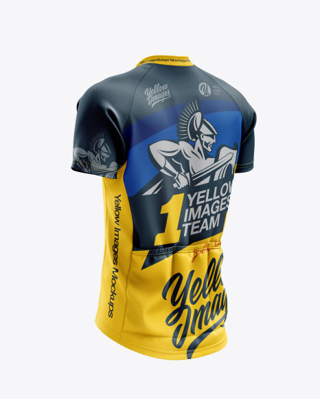 Men S Cross Country Jersey Mockup Back Half Side View In Apparel Mockups On Yellow Images Object Mockups