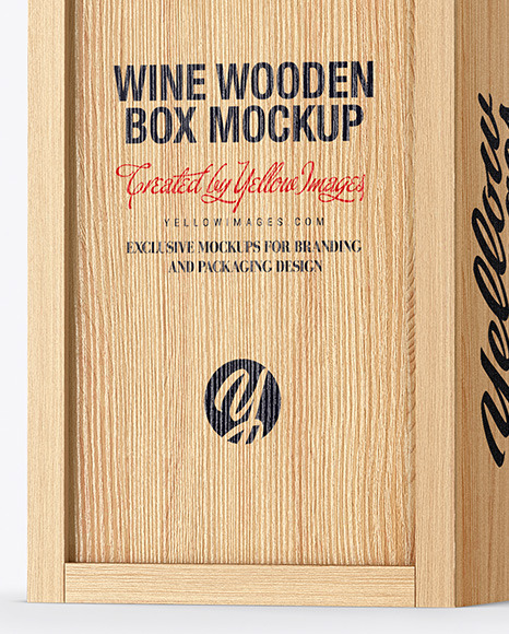 Wooden Wine Box Mockup in Box Mockups on Yellow Images Object Mockups