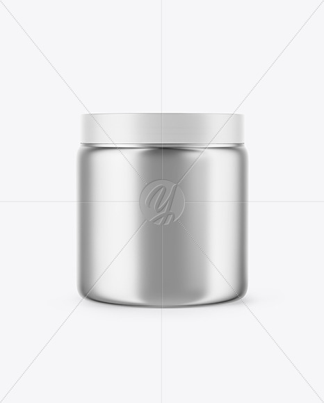 Metallized Plastic Jar Mockup PSD #1