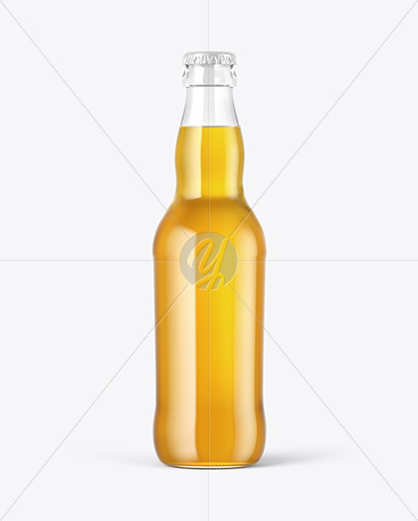 Clear Glass Lager Beer Bottle Mockup In Bottle Mockups On Yellow Images Object Mockups