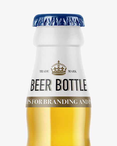 Clear Glass Lager Beer Bottle Mockup In Bottle Mockups On Yellow Images Object Mockups