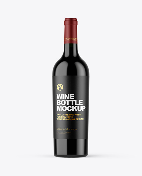 Black Glass Bottle Mockup PSD #2