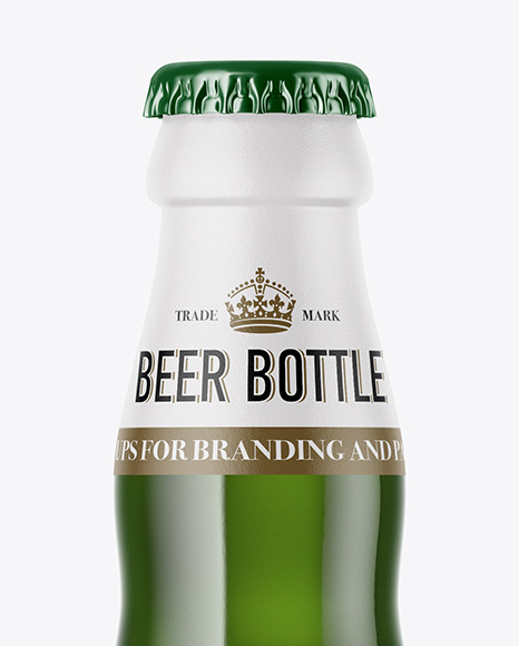 Green Glass Bottle Mockup PSD #3