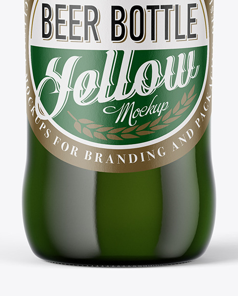 Green Glass Bottle Mockup PSD #4