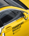 Compact Crossover SUV Mockup - Back Half Side View (High-Angle Shot)