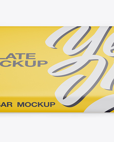 Matte Chocolate Bar Mockup Front View High Angle Shot In Packaging Mockups On Yellow Images Object Mockups